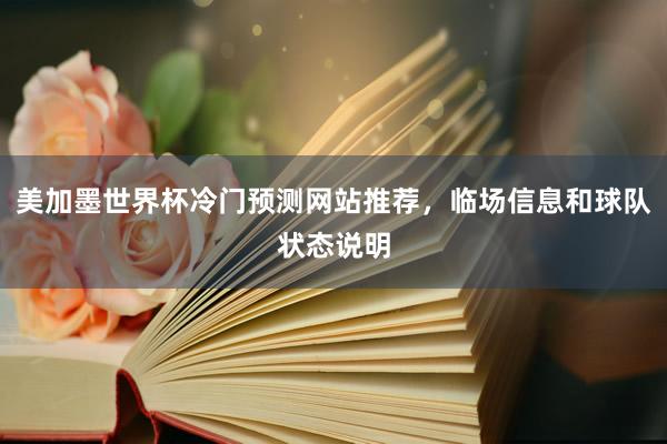 美加墨世界杯冷门预测网站推荐，临场信息和球队状态说明